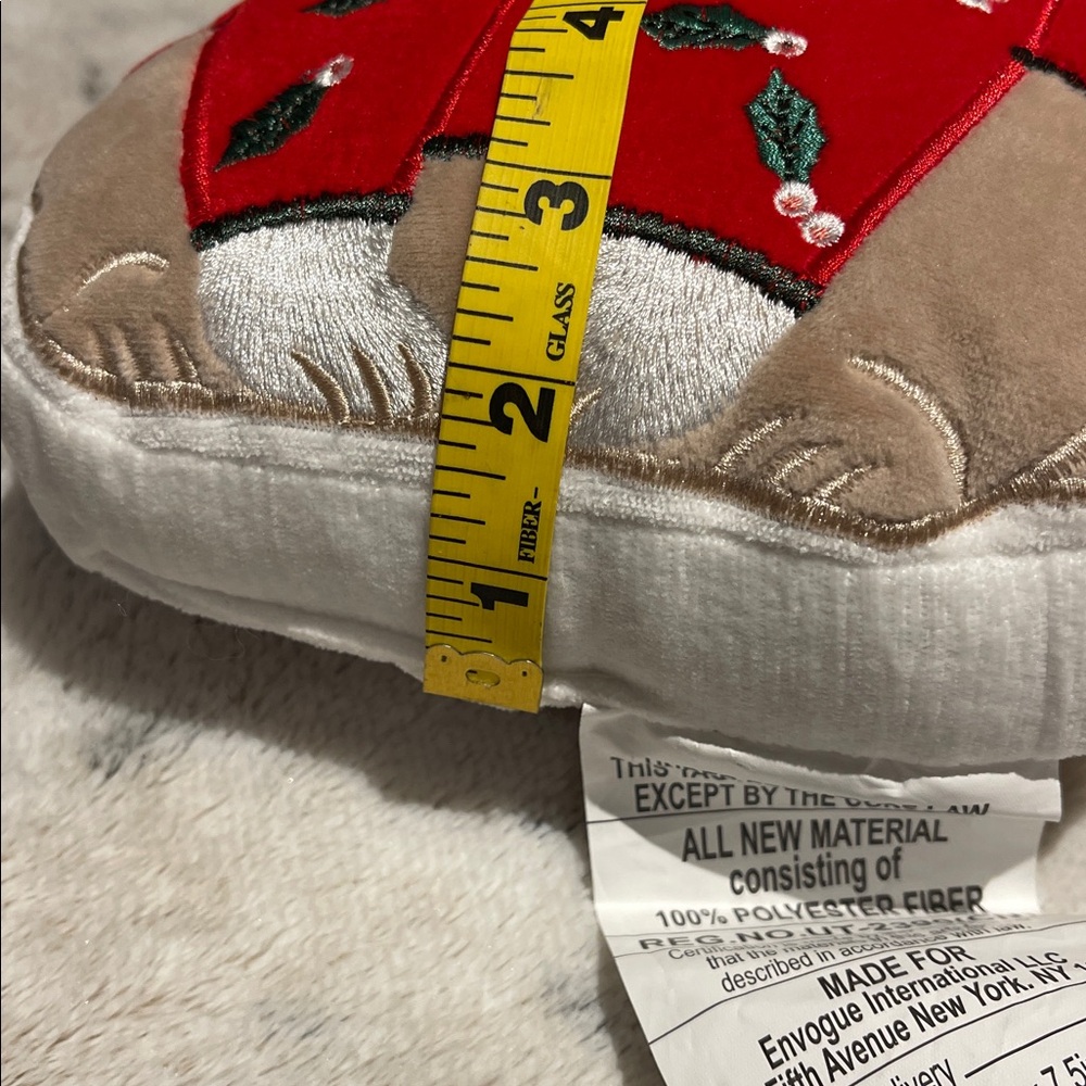 Embroidered Cat Pillow with Red and Tan Accents. They are just adorable 🥰 🐱 - Picture 5 of 7